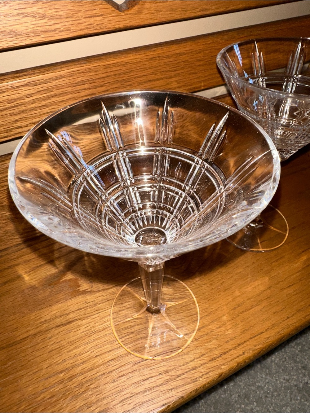 Crystal Cut Martini Glasses - Clear Glass (Set of 2). Marquis by Waterford - Picture 4 of 7